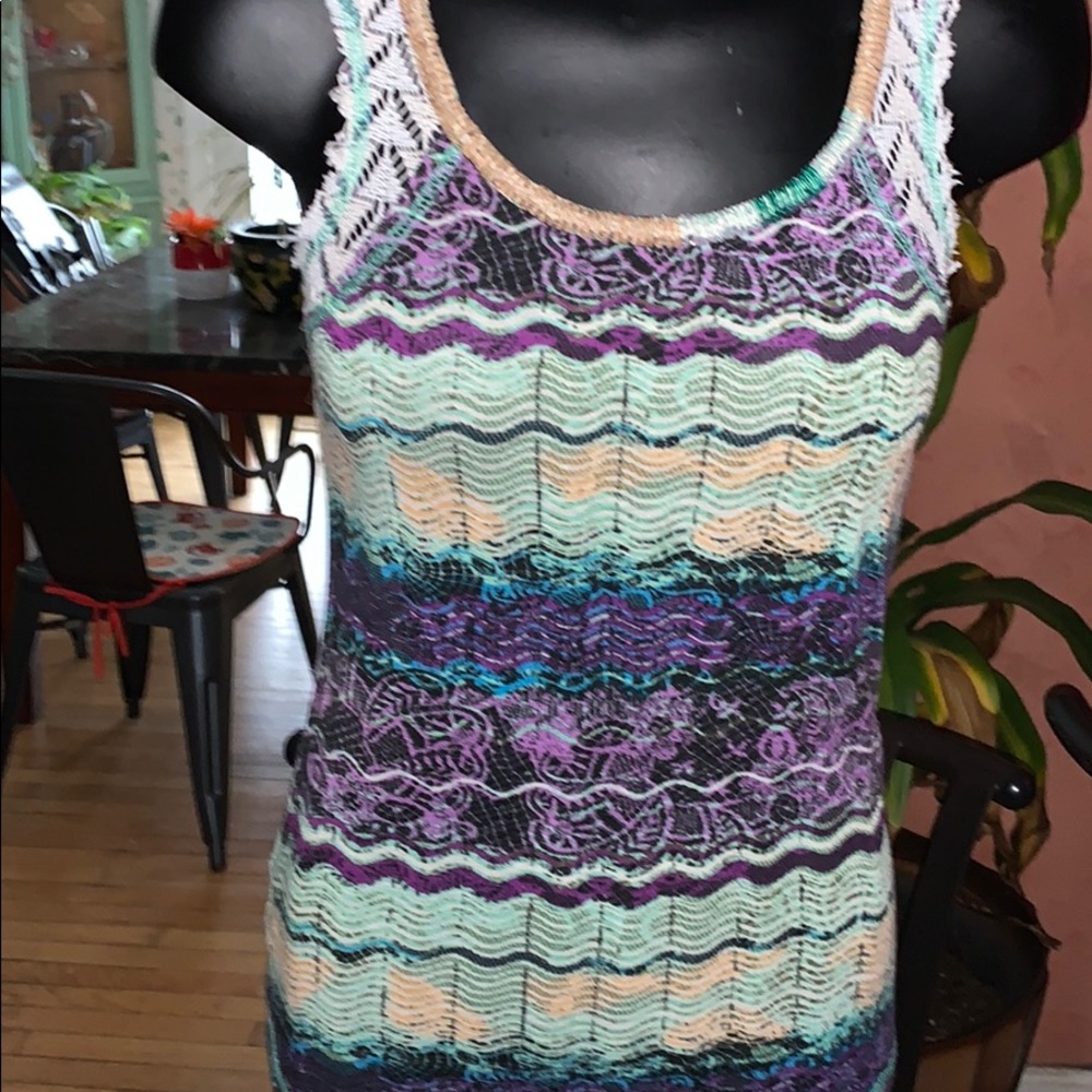 Miss Me small tank top beaded purple blue